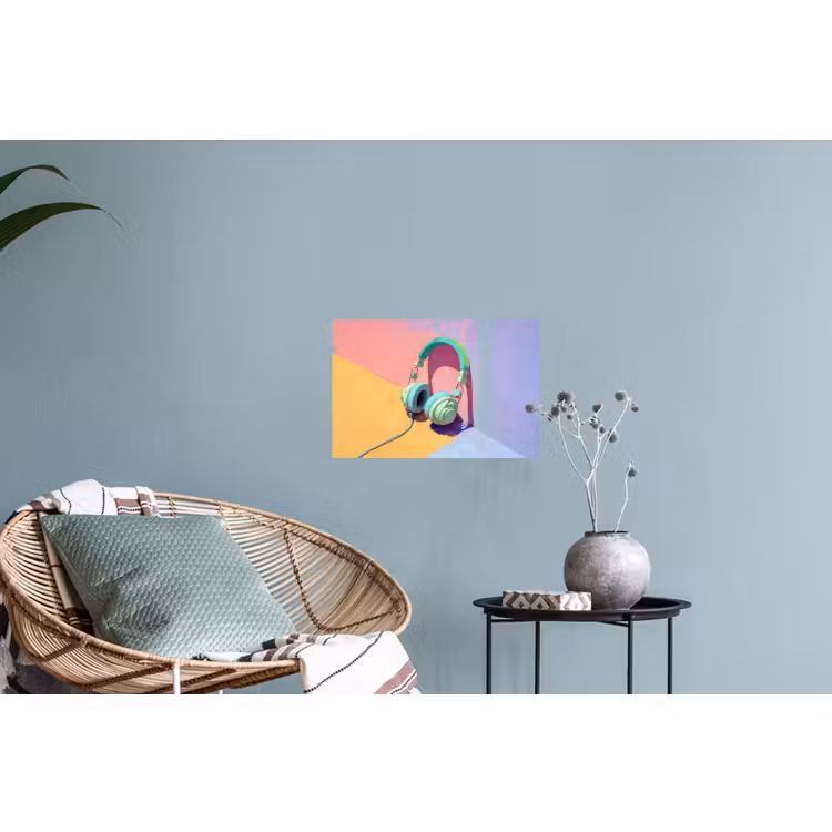 Muursticker - Koptelefoon - Mintgroen - Draad — 4
