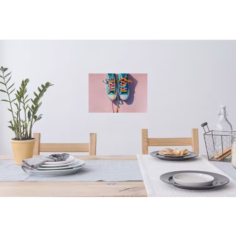 Muursticker - Sneakers - Veters - Kleurrijk - Schaduw — 3