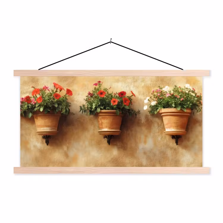 Schoolplaat - Bloempotten - Muur - Vintage — 1
