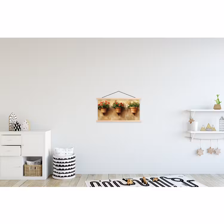 Schoolplaat - Bloempotten - Muur - Vintage — 3