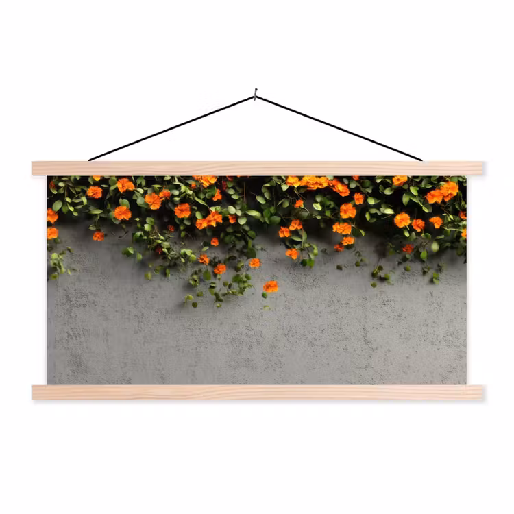 Schoolplaat - Bloemen - Muur - Oranje — 1