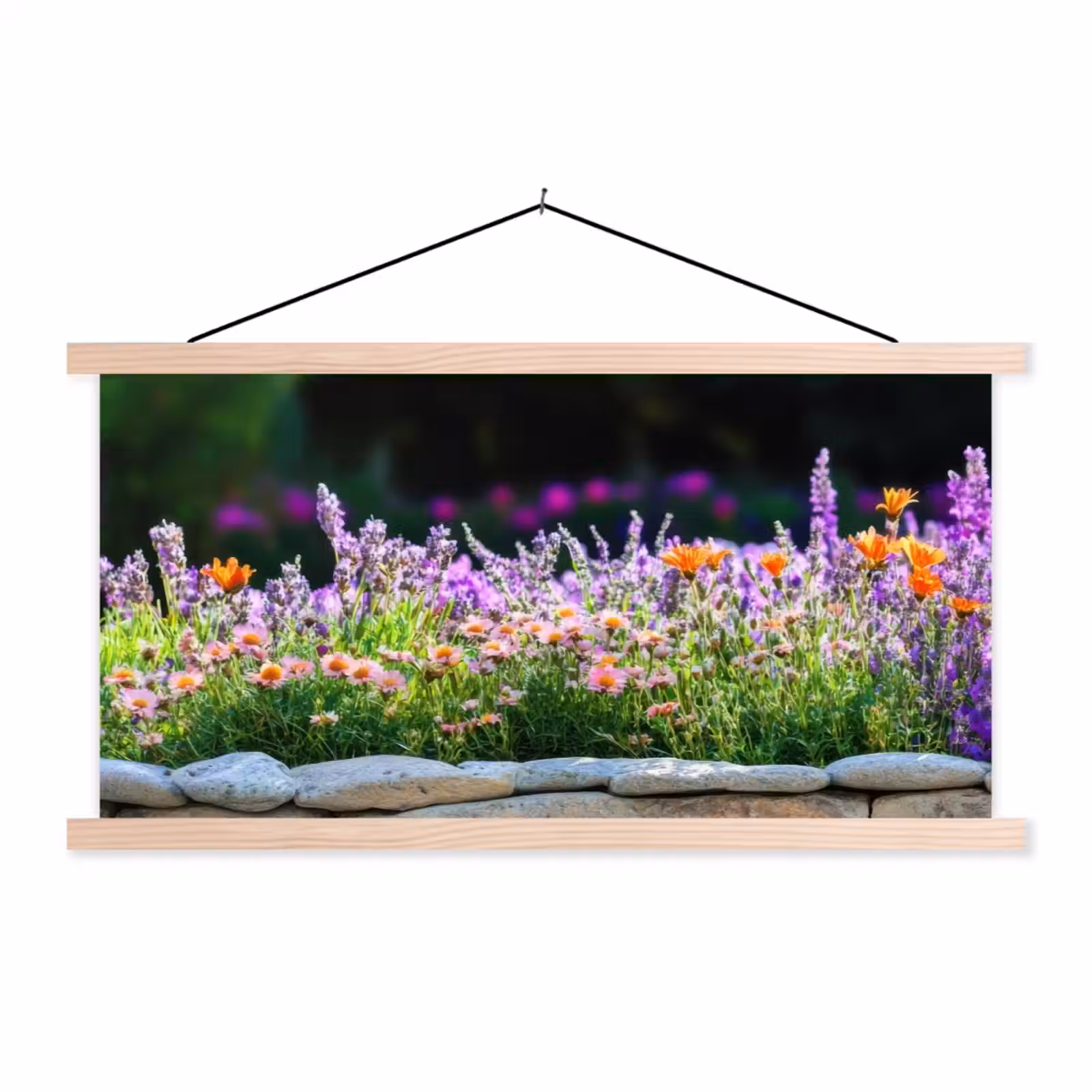 Schoolplaat - Bloemen - Steenrand - Kleurrijk — 1