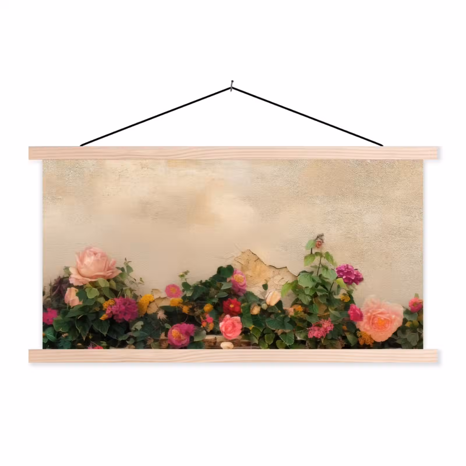 Schoolplaat - Rozen - Muur - Vintage — 1