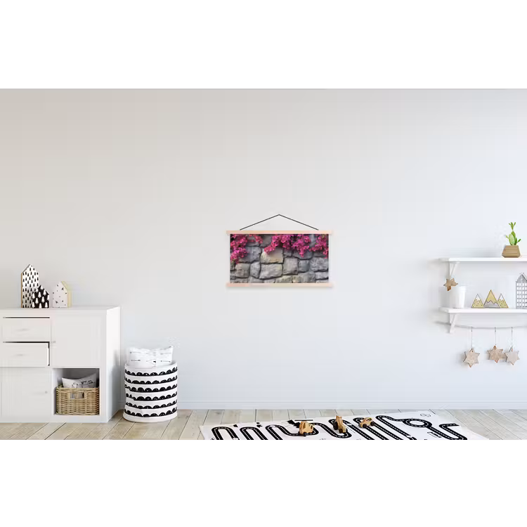 Schoolplaat - Bougainvillea - Stenen Muur - Roze — 3