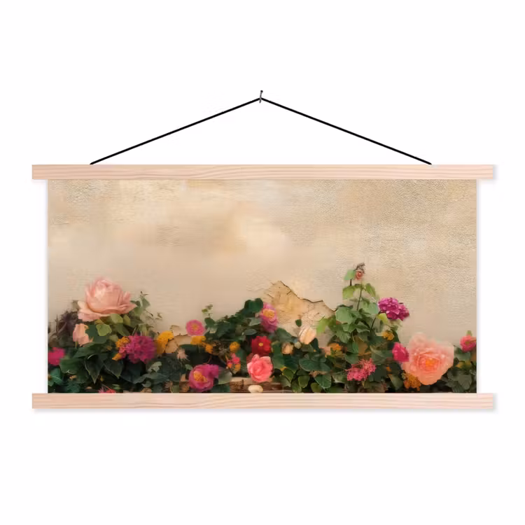Schoolplaat - Rozen - Muur - Vintage — 1