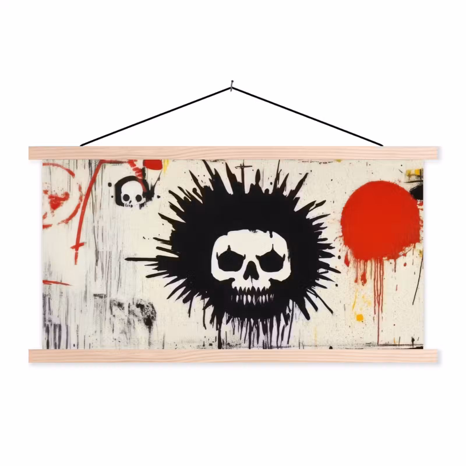 Schoolplaat - Graffiti - Schedel - Abstract - Rood — 1