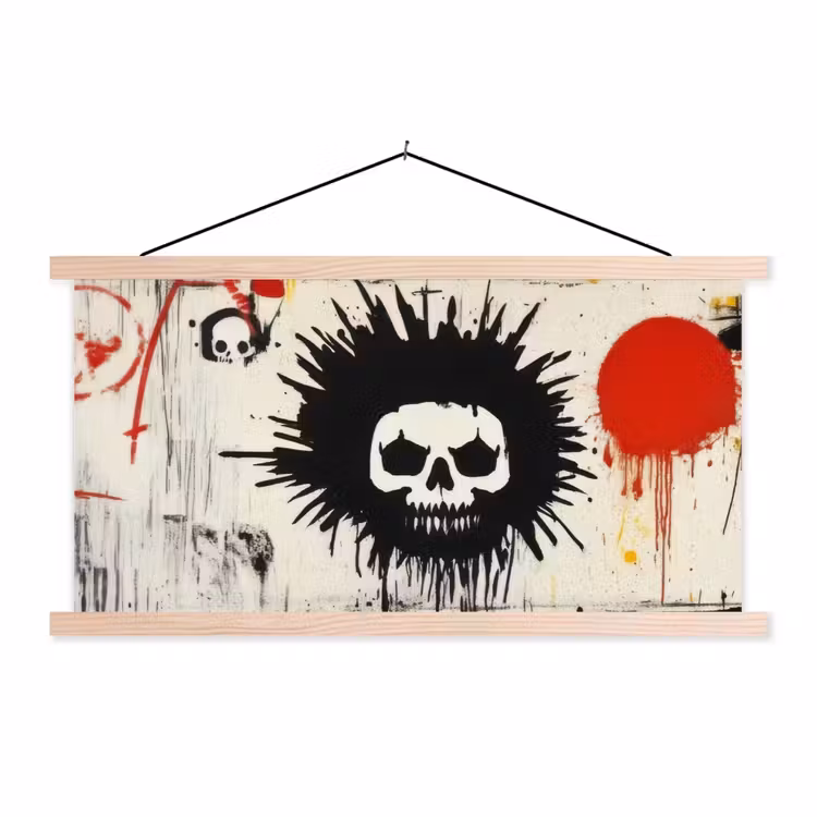 Schoolplaat - Graffiti - Schedel - Abstract - Rood — 1