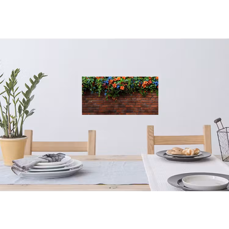 Muursticker - Bloemen - Muur - Groen - Oranje — 3