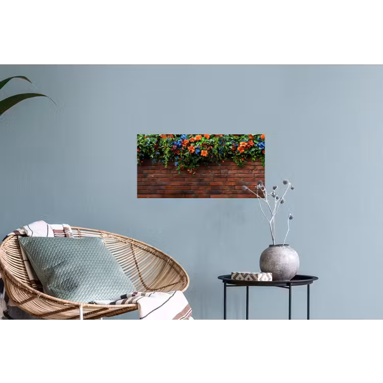 Muursticker - Bloemen - Muur - Groen - Oranje — 4