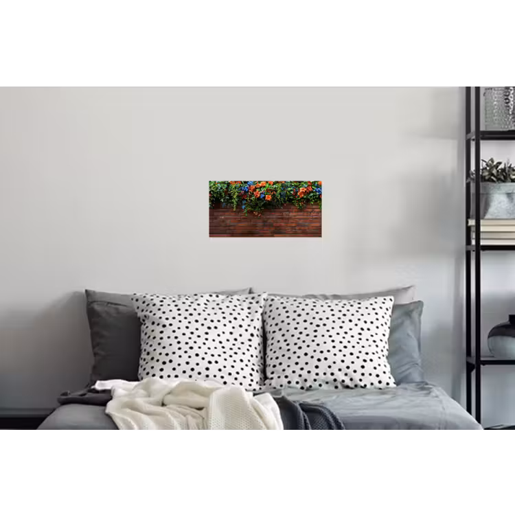 Muursticker - Bloemen - Muur - Groen - Oranje — 5