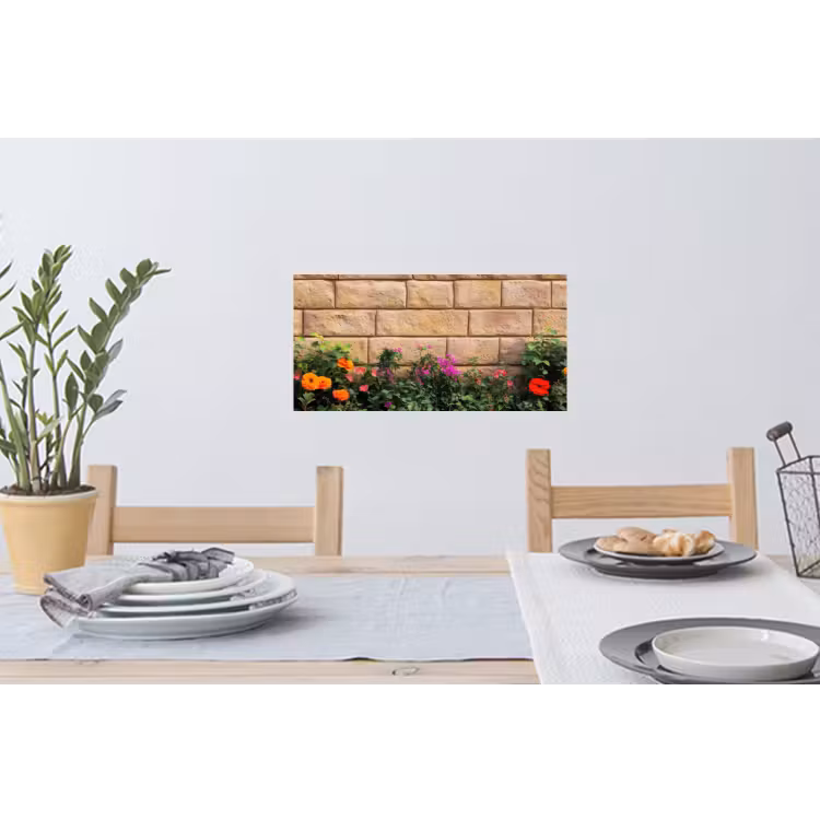 Muursticker - Bloemen - Bakstenen - Kleurrijk — 3