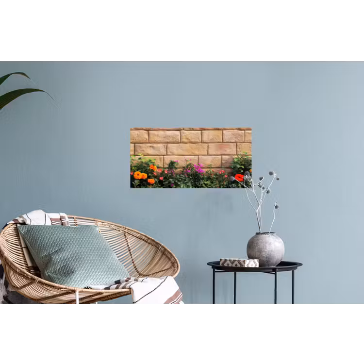 Muursticker - Bloemen - Bakstenen - Kleurrijk — 4