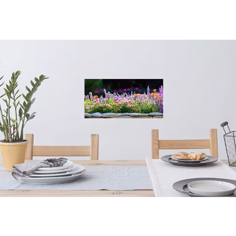 Muursticker - Bloemen - Steenrand - Kleurrijk — 3