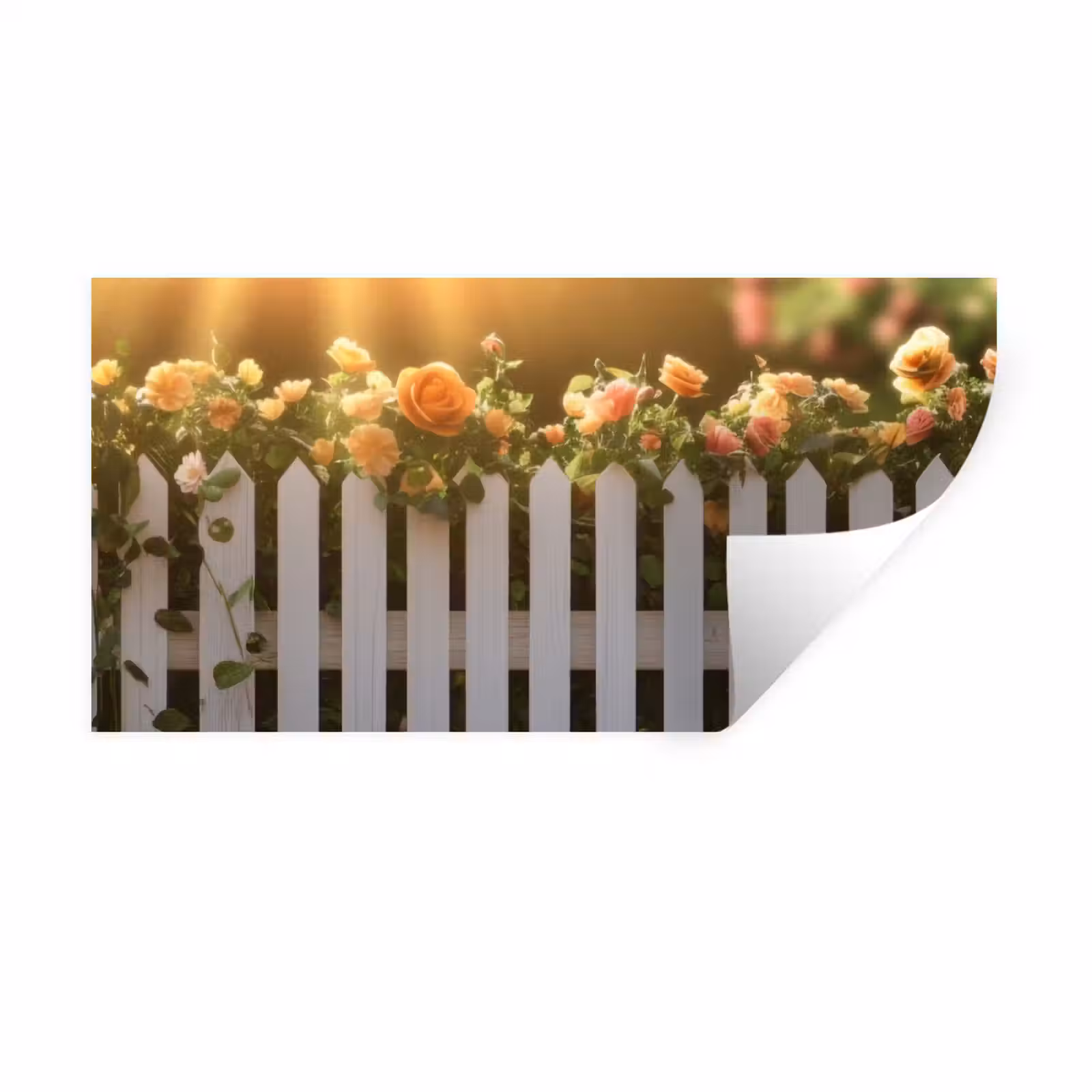 Muursticker - Rozen - Hek - Zonlicht — 1