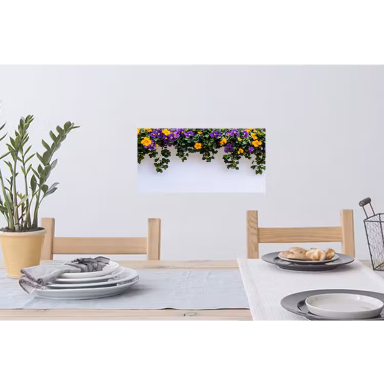 Muursticker - Bloemen - Muur - Geel - Paars — 3