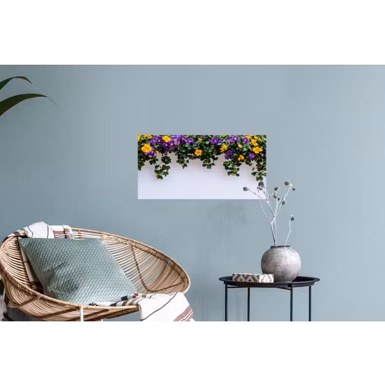 Muursticker - Bloemen - Muur - Geel - Paars — 4