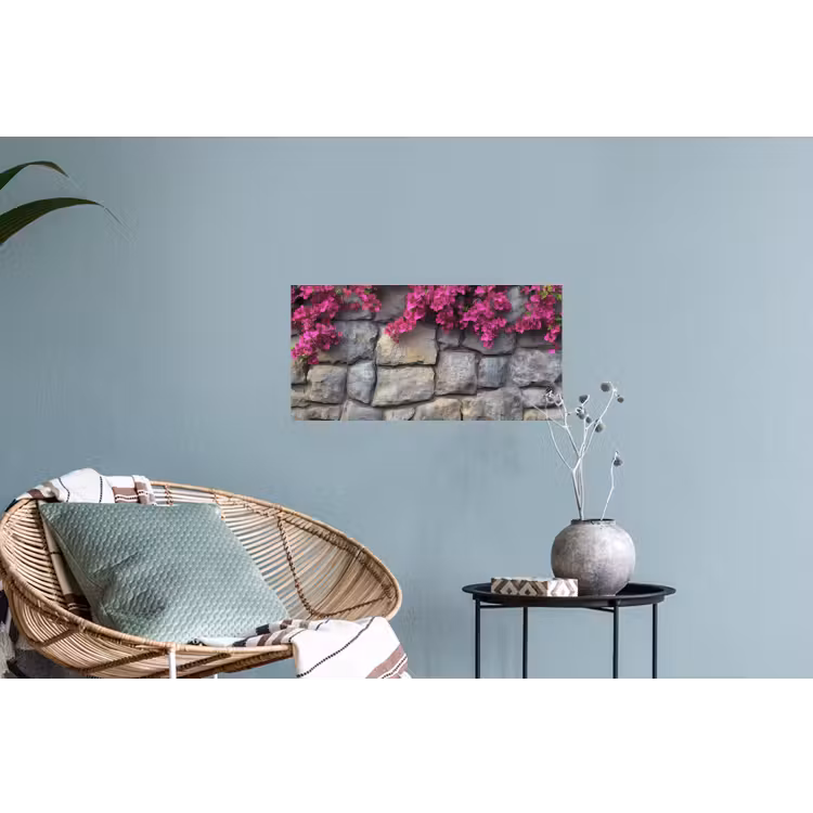 Muursticker - Bougainvillea - Stenen Muur - Roze — 4