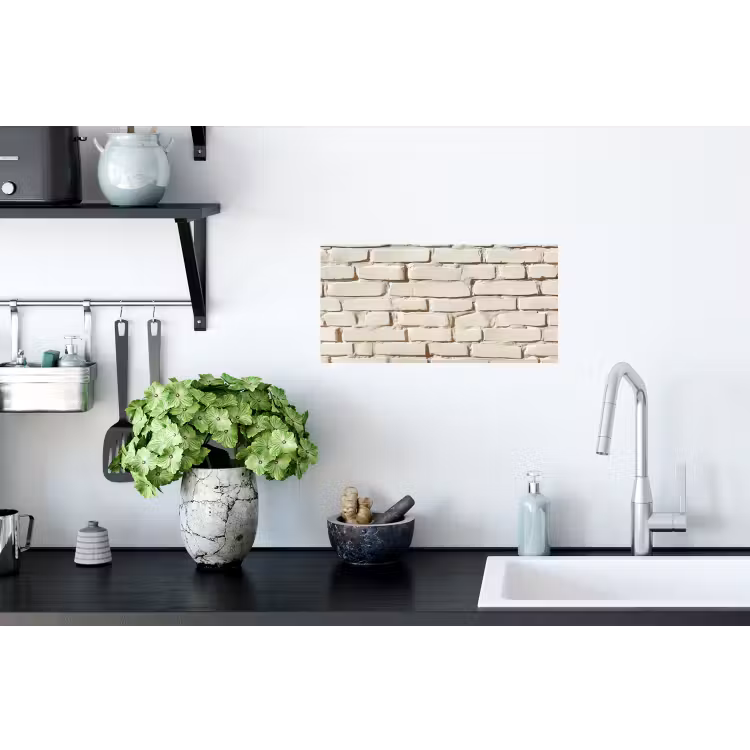 Muursticker - Bakstenen - Muur - Licht - Wit — 2
