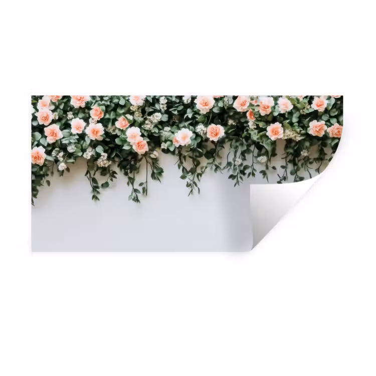 Muursticker - Bloemen - Muur - Rozen - Groen — 1