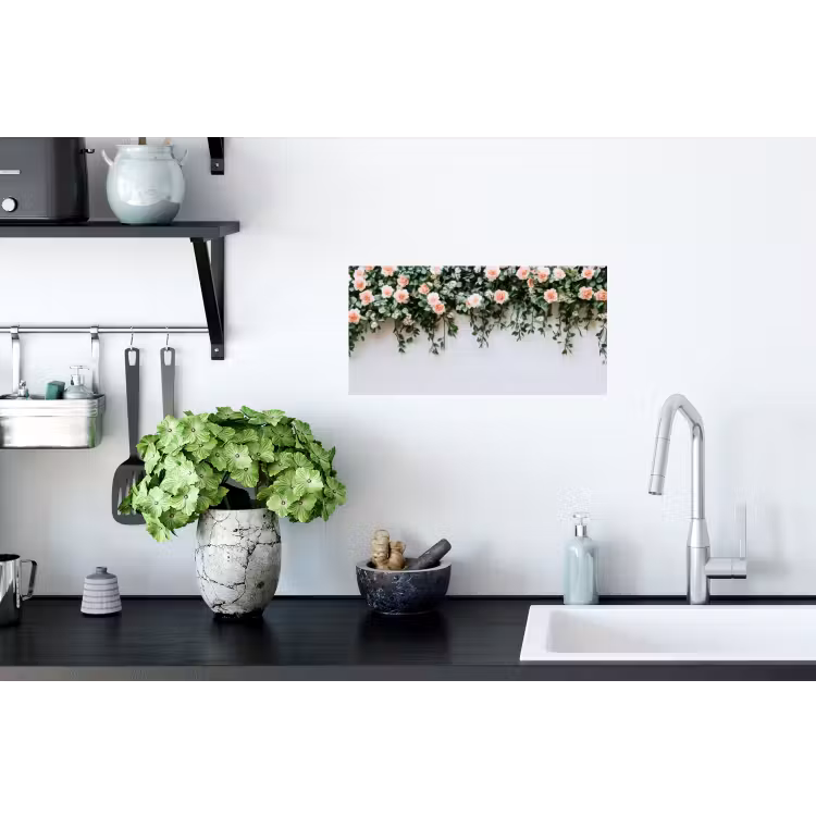 Muursticker - Bloemen - Muur - Rozen - Groen — 2