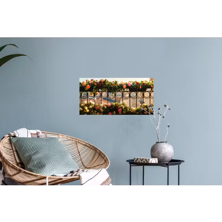 Muursticker - Bloemen - Hek - Stadszicht - Zomer — 4