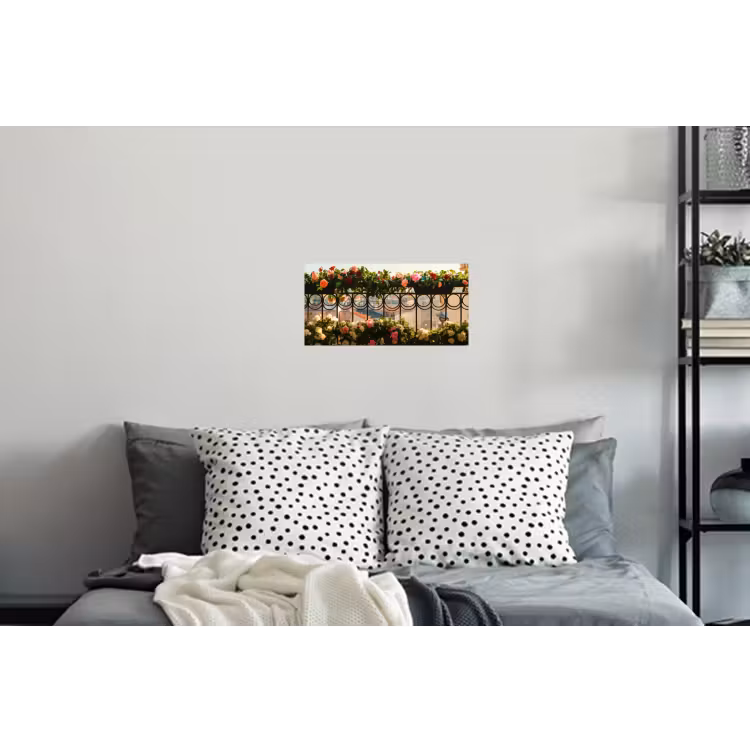 Muursticker - Bloemen - Hek - Stadszicht - Zomer — 5