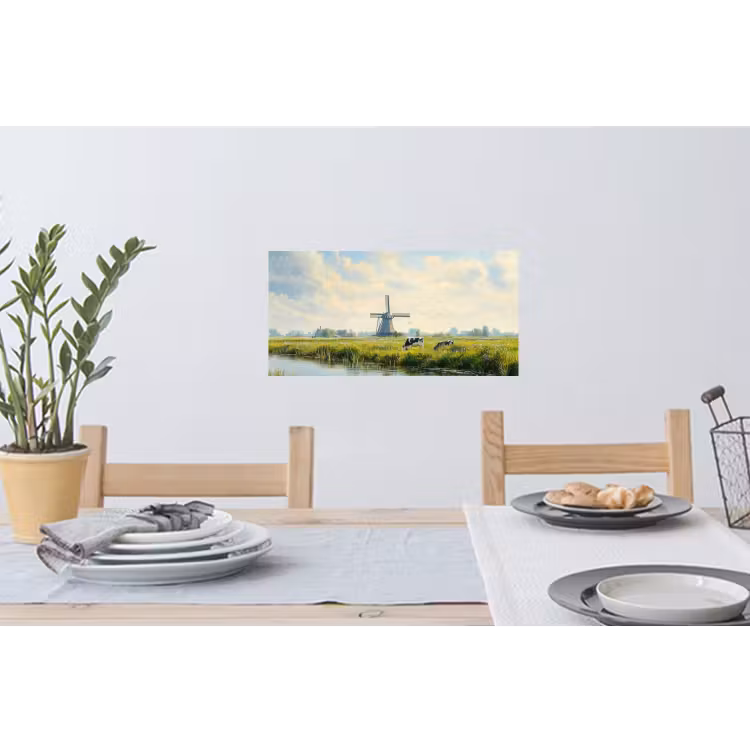 Muursticker - Koeien - Windmolen - Weide - Blauw — 3
