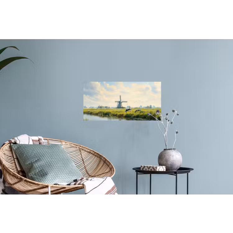 Muursticker - Koeien - Windmolen - Weide - Blauw — 4