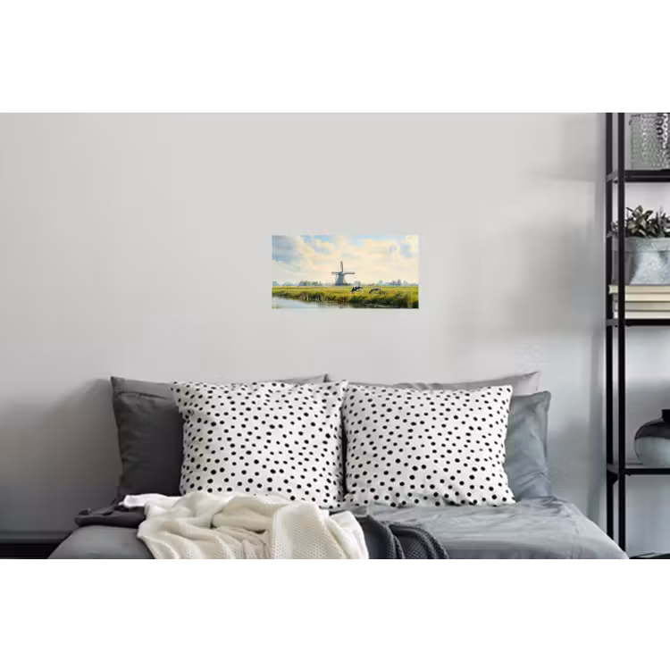 Muursticker - Koeien - Windmolen - Weide - Blauw — 5