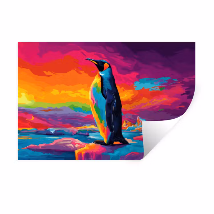 Muursticker - Ijsschots - Pinguïn - Abstract - Lucht — 1