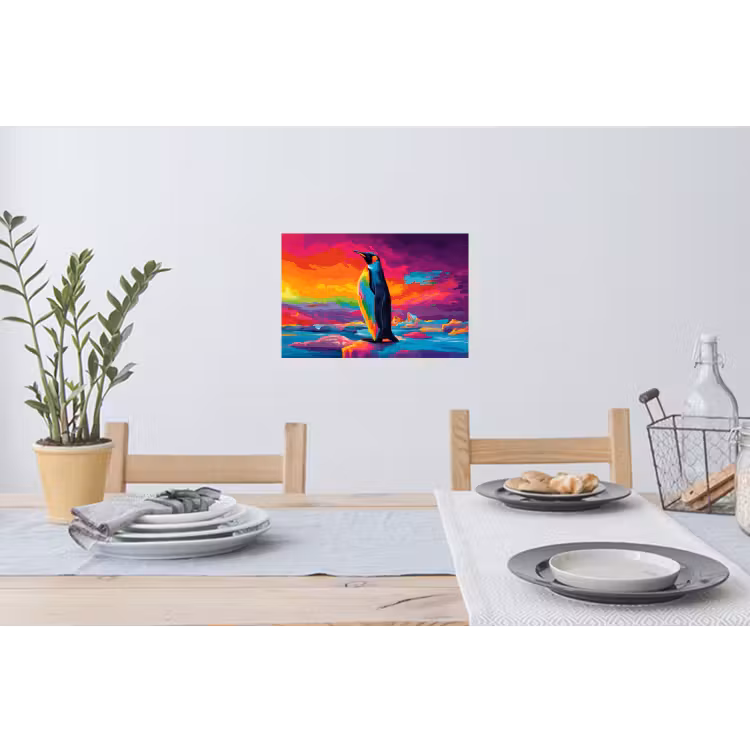 Muursticker - Ijsschots - Pinguïn - Abstract - Lucht — 3