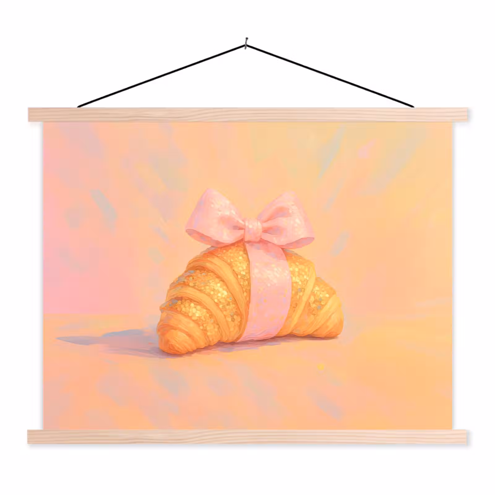 Schoolplaat - Croissant - Strik - Roze — 1