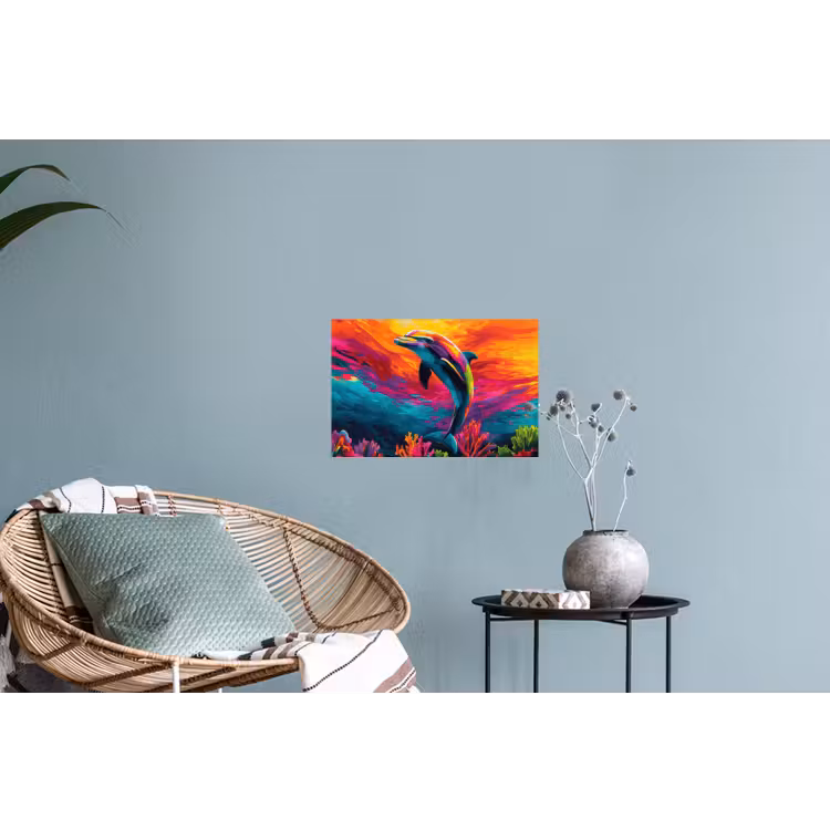 Muursticker - Dolfijn - Kleurrijk - Oceaan - Koraal — 4