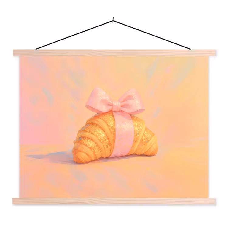 Schoolplaat - Croissant - Strik - Roze — 1