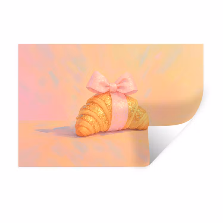 Muursticker - Croissant - Strik - Roze — 1