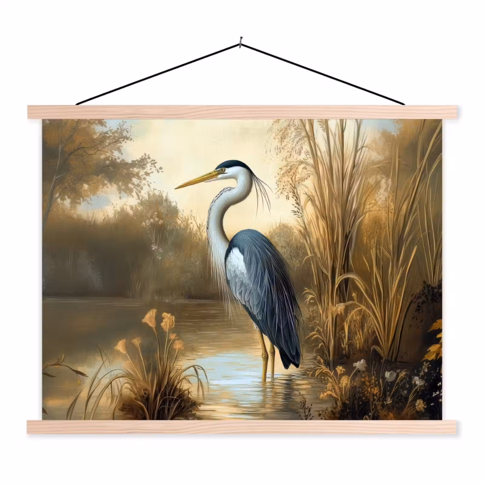 Schoolplaat - Reiger - Water - Planten — 1