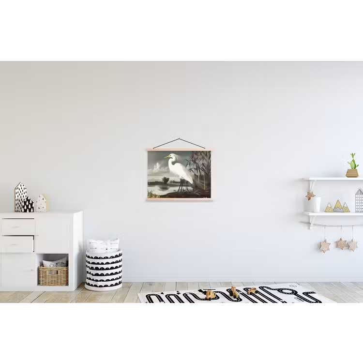 Schoolplaat - Reiger - Planten - Wolken - Wit — 3
