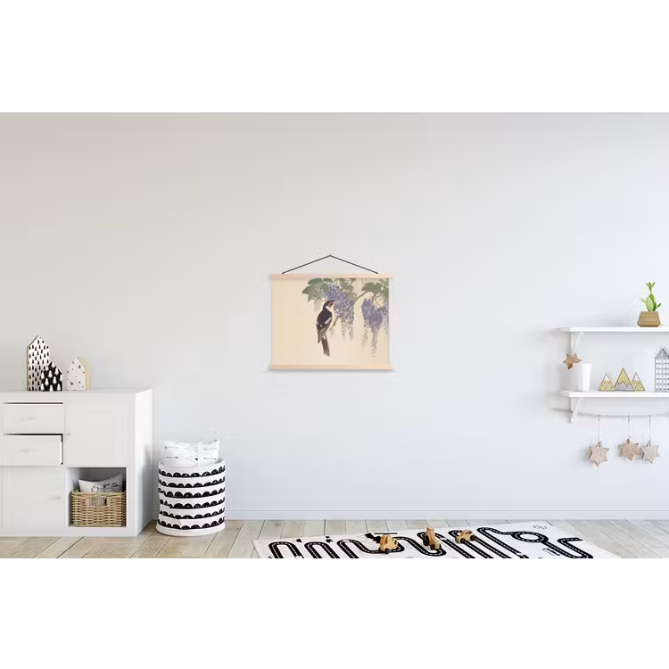 Schoolplaat - Specht - Bloemen - Paars — 3