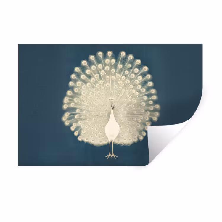 Muursticker - Vogel - Blauw - Vintage — 1