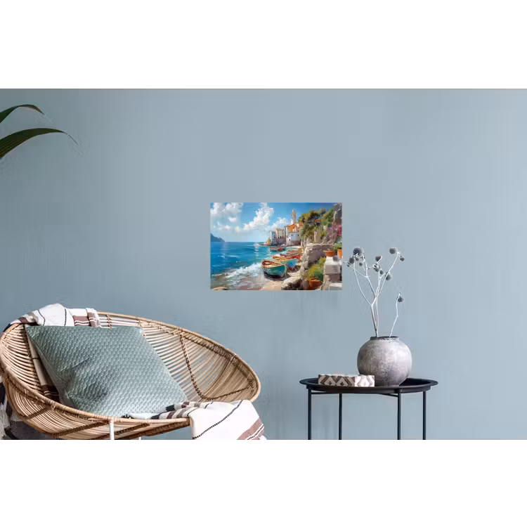 Muursticker - Boten - Rotsen - Zee - Zon — 4