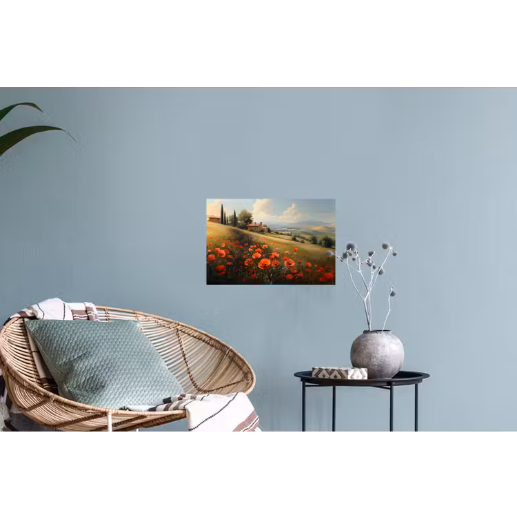 Muursticker - Klaprozen - Rood - Heuvels - Landschap — 4