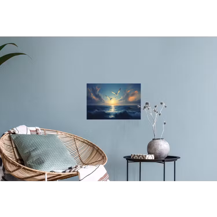 Muursticker - Meeuwen - Zee - Wolken -Blauw — 4