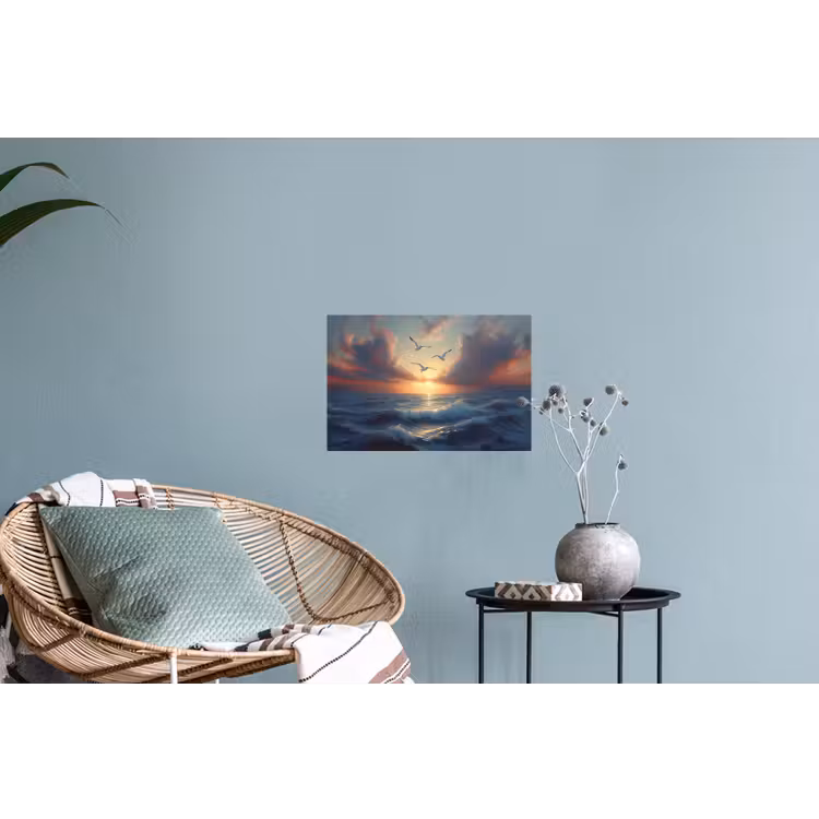 Muursticker - Meeuwen - Zonsondergang - Zee - Wolken — 4