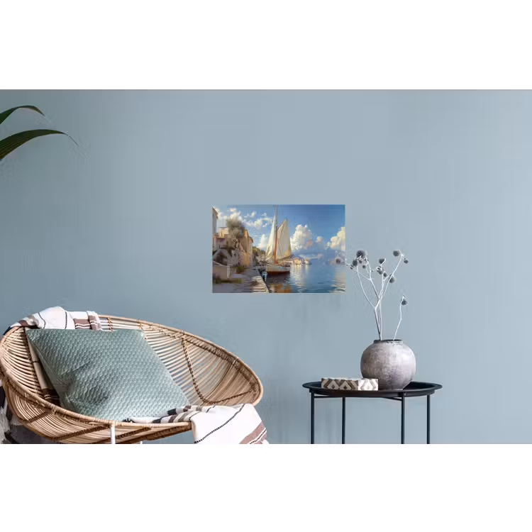 Muursticker - Zeilschip - Huizen - Kade - Zee — 4