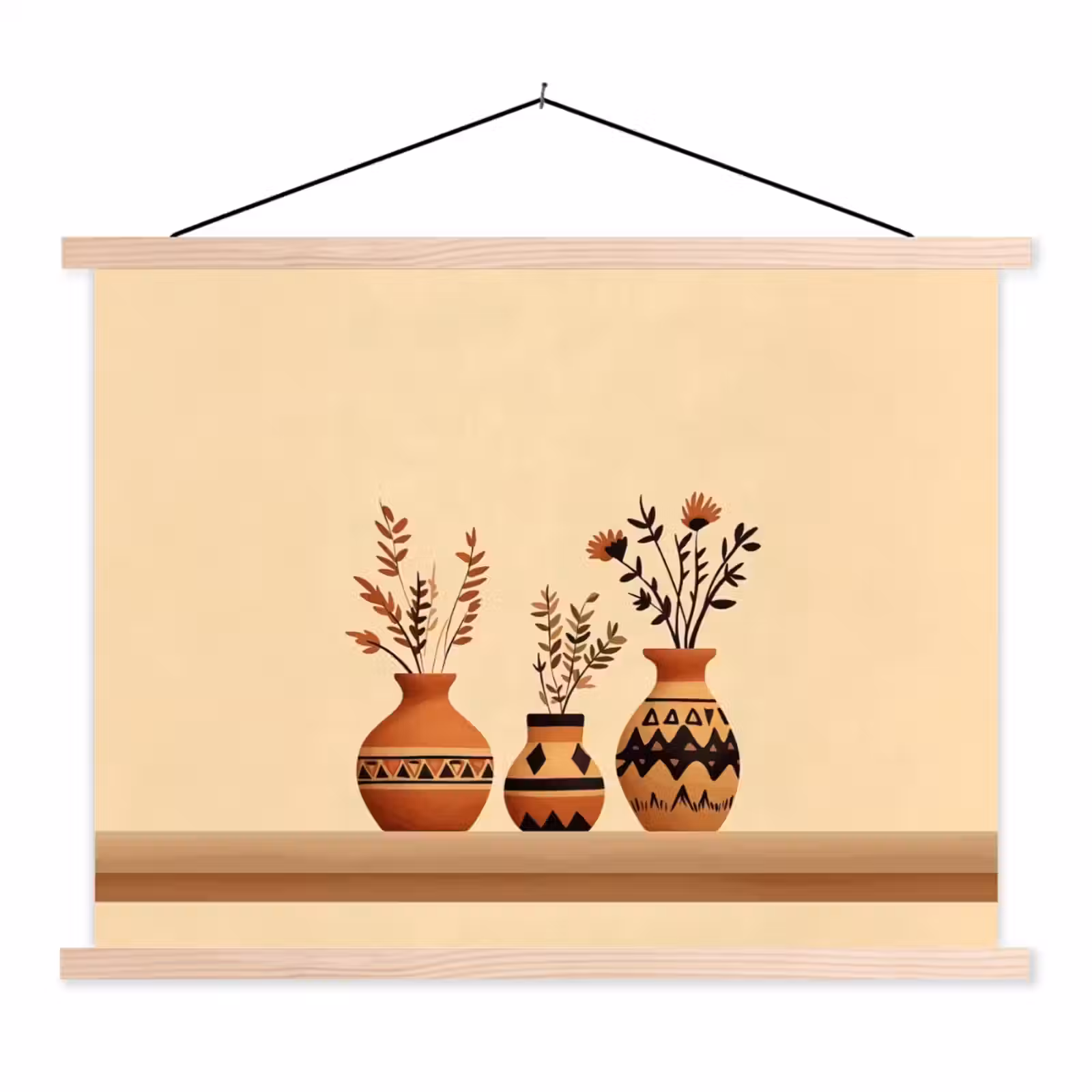 Schoolplaat - Vazen - Bloemen - Bladeren - Minimalistisch — 1