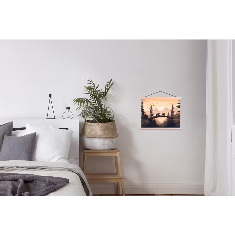 Schoolplaat - Beren - Bomen - Landschap - Zonsondergang — 2