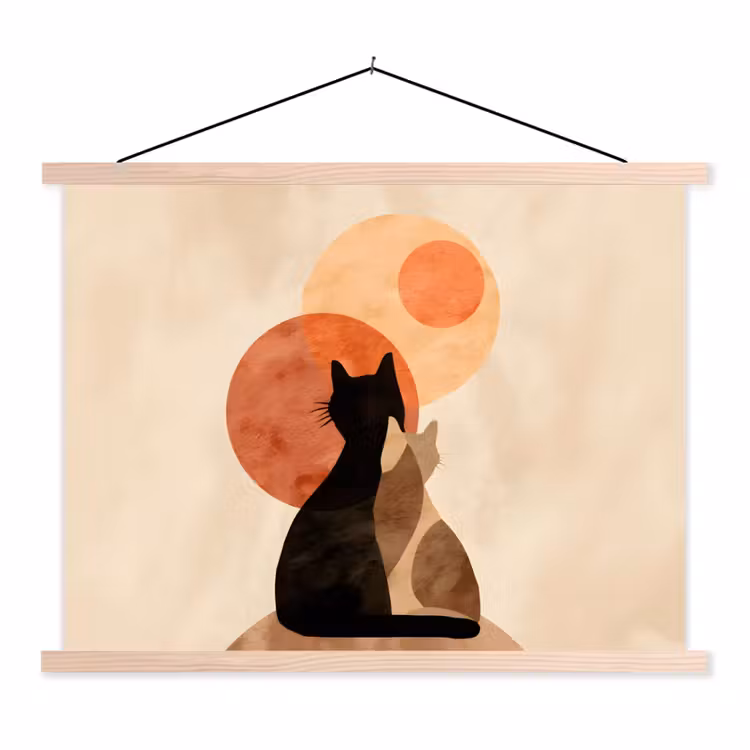 Schoolplaat - Katten - Zwart - Abstract - Cirkels — 1
