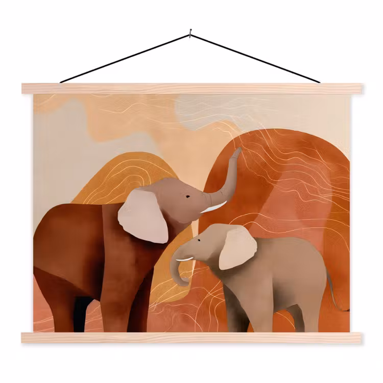 Schoolplaat - Olifanten - Oranje - Abstract — 1