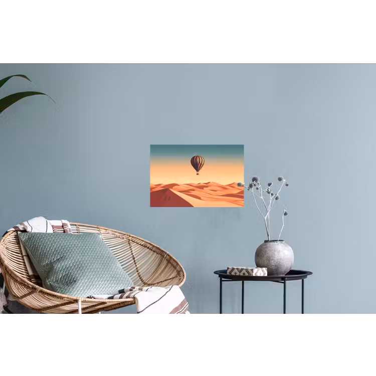 Muursticker - Luchtballon - Woestijn - Zonsondergang - Blauw — 4