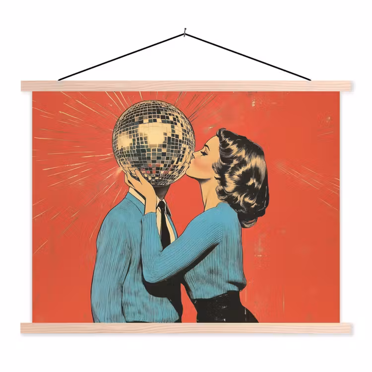 Schoolplaat - Vrouw - Retro - Discobal - Kus — 1